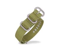TikTako Tela di nylon cinturino 18mm/20mm/22mm/24mm/26mm anello fibbia Nato sweatproof sostituzione braccialetto cinghia cinturino Army Green argento, 18mm