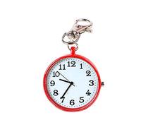 TikTako Unisex rotonda Dial quarzo portachiavi Orologio da tasca portachiavi Pocket Watch Red