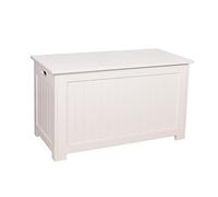 TikTakToo Cassapanca in legno bianco MDF per giocattoli, scatola con vano portaoggetti per bambini