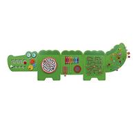 TikTakToo- VIGA Parete a Forma di Coccodrillo, 5 Pezzi, Diversi Elementi di Gioco, per Bambini, coordinazione, con Materiale di Montaggio Incluso, 97245