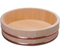 TIKUSAN Hangiri - Vasca per mescolare riso, in legno, con fascia in rame, realizzata in Giappone, per sushi e riso, 33 cm