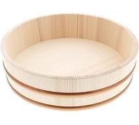 TIKUSAN Vasca per mescolare riso Hangiri Hangiri con fascia in PP realizzata in Giappone in abete Momi, sushi, riso, ciotola per sushi (33 cm)