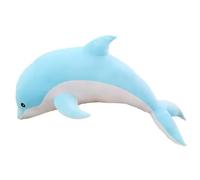 Tikwisdom Peluche delfino, cuscino di peluche con delfino, bambola super morbida, animale marino, giocattolo regalo per bambini, (blu 50 cm di lunghezza)