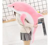 Tikwisdom Peluche delfino, cuscino di peluche con delfino, bambola super morbida, animale marino, giocattolo regalo per bambini, (rosa 120 cm di lunghezza)