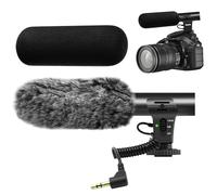 tikysky Microfono per fotocamera, M-1 microfono video per DSLR Intervista Shotgun Mic per Canon Nikon Sony Fuji Videomic con parabrezza jack da 3,5 mm