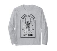 TIL Death Do Us Part Groom Festa di Halloween per Matrimonio Gotico Maglia a Manica