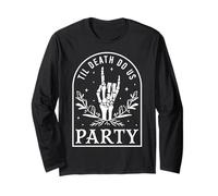 Til Death Do Us Party Season Spooky Season Wedding Bachelorette Maglia a Manica