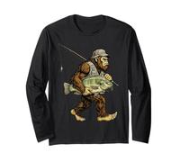 Tilapia Bigfoot Fisherman River Fishing Sasquatch Maglia a Manica
