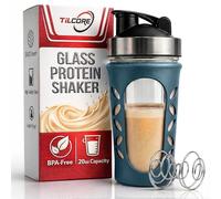 Tilcore Shaker proteico da 635 ml/20 oz: shaker per proteine senza BPA, shaker per proteine a lunga durata, tazza per frullare le proteine e frullato - blu scuro