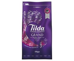 Tilda Grand Riso Basmati Extra Lungo - Chicchi Profumati, Soffici e Separati, Ideale per Biryani e Pilaf - Confezione da 10 kg