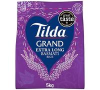 Tilda Riso Basmati Extra Lungo 5kg - Chicco Lungo | Aroma delicato, chicco separato dopo cottura, perfetto per biryani, pilaf e curry asiatici