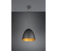 TILDA SOSPENSIONE METALLO CUPOLA NERA E ORO D.40CM 1 LUCE ATTACCO E27