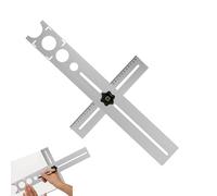 Tile Hole Locator, Measuring Template, Drill Guide, 23.62x11.81 Inches, 300mm Range with Multiple Sizes, Bathroom Kitchen Countertop, Precision Tool for Wood and Ceramic Opening Tasks