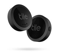 Tile Sticker (2022) Bluetooth Trova oggetti, 2 Pezzi, Portata di rilevamento di 45 m, batteria 2 anni, compatibile con Alexa e Google Home, iOS e Android, Trova chiavi, telecomandi e altro, nero