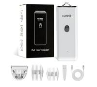 Tileon Tagliacapelli per piedi, tagliacapelli per cani, silenzioso, lavabile tramite USB, ricaricabile, senza fili, per cani e gatti, colore: bianco