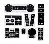 TiLeze Auto Interni Compatibile con per Touareg 2004-2009 Pulsanti del Volante dell'auto Faro Pulsante Interruttore climatico Kit di Riparazione Adesivi Decalcomanie Nero Opaco