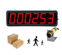 TiLeze Contatore digitale a LED, contatore fino a 999999, con sensore a infrarossi, distanza del sensore 70 cm, contatore visitatori per persone rosse da 3 pollici, per linea di produzione in fabbrica