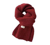 TILEZE Sciarpa Donne Sciarpe di Cashmere Lady Inverno Thicken Caldo Morbido Pashmina Scialli Wraps Femminile Colore Puro Maglia Lunga Sciarpa-Rosso-18X145Cm