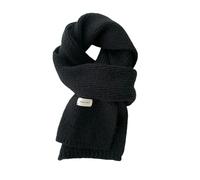 TILEZE Sciarpa Donne Sciarpe di Cashmere Lady Inverno Thicken Caldo Morbido Pashmina Scialli Wraps Femminile Colore Puro Maglia Lunga Sciarpa-Nero-18X145Cm