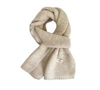 TILEZE Sciarpa Donne Sciarpe di Cashmere Lady Inverno Thicken Caldo Morbido Pashmina Scialli Wraps Femminile Colore Puro Maglia Lunga Sciarpa-Bianco Crema-18X145Cm