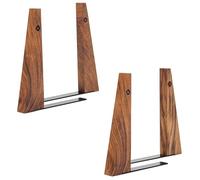 TILISMA Fermalibri per scaffali, fatti a mano, in legno, con base in metallo, albero di noce, robusti supporti per libri pesanti, accessori decorativi moderni per tenere saldamente i libri sulla