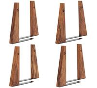 TILISMA Fermalibri per scaffali, fatti a mano, in legno, con base in metallo, albero di noce, robusti supporti per libri pesanti, accessori decorativi moderni per tenere saldamente i libri sulla