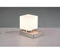 TILL II LAMPADA DA TAVOLO ACCIAIO SFERA VETRO BIANCO TOUCH H.14,5CM 1 LUCE ATTACCO E14