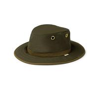 Tilley Twc7 Outback Cappello in Cotone Cerato, Verde con Bordo Marrone Chiaro, 7 3/8 Unisex-Adulto