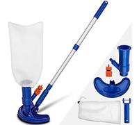 tillvex Aspiratore per Piscine Set | Pulitore per Piscina con Spazzola di Aspirazione Sacco di Raccolta Asta Telescopica Tubo da Giardino | Venturi Aspirapolvere Spazzola di Pulizia