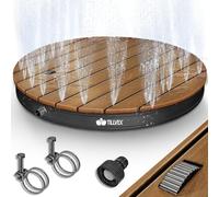 tillvex® Doccia da Giardino Outdoor Fino a 4 m di Altezza della Fontana | Doccia a Pavimento con Pedale | Doccia Esterno Antiscivolo | Doccia da Sauna, Campeggio (Antracite - Rotondo)