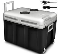 tillvex Frigorifero elettrico Portatile da 40L con rotelle | Mini-frigorifero campeggio da 230 V e 12 V per auto, camion, barca o camper | rinfresca e riscalda | modalità ECO (Antracite)