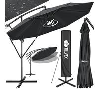 tillvex Ombrellone da Giardino Ø 300 cm con Manovella | Asta per Giardino, Terrazza, Balcone | Materiale Alluminio con Protezione UV - Impermeabile | Base Inclusa