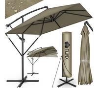 tillvex® Ombrellone da Giardino Rettangolare Ø 330 cm + Copertura con Manovella | Ombrellone Decentrato con Base & Protezione Antivento | Impermeabile & Girevole a 360°