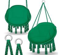 tillvex Poltrona Sospesa con grande cuscino 200kg da Appendere | Amaca Sospesa Interno & Esterno | Sedia Appesa Resistente alle Intemperie | Poltrona Oscillante con Cuscino
