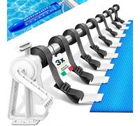 tillvex Rullo Avvolgitore per Telo da Piscina 1,05-6,15 m con termometro | Sistema di avvolgimento per Teli solari | Dispositivo di avvolgimento per Teli per Piscina e coperture incl. Nastri
