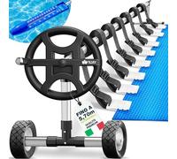 tillvex Rullo Avvolgitore per Telo da Piscina 3-5,70 m | Sistema di avvolgimento per Teli solari | Dispositivo di avvolgimento per Teli per Piscina e coperture | incl. Nastri