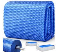 tillvex Telo Termico per Piscina - circolare e rettangolare | Pellicola solare spessore 120 µm | Telo solare tagliabile | Riscaldamento piscina per riscaldamento acqua (Ø 305 cm, Blu)