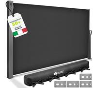 tillvex® Tenda laterale estensibile e oscurante 160 x 300 cm con copertura per balcone, giardino e terrazzo | Tenda a rullo con supporto a parete | Protezione dal sole, in acciaio inox, antivento