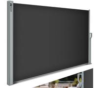 tillvex - Tenda laterale estensibile e oscurante per balcone, 200 x 400 cm, giardino e terrazzo, con supporto a parete, protezione dal sole, in acciaio inox, antivento