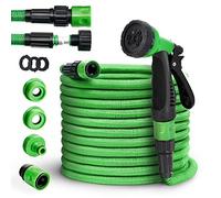 tillvex Tubo da Giardino Flessibile 7,5-30m in Estensione, Versione Migliorata 2019, Tubo Flessibile per Innaffiare, Tubo Flessibile per Laghetto da Giardino, Verde (22,5m, Verde)