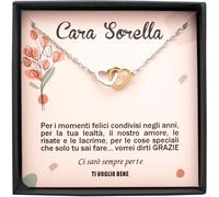TILOVE - Collana personalizzata da Donna con Ciondolo a forma di Cuori Intreccia