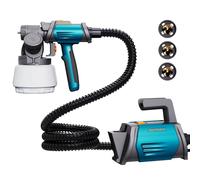Tilswall Pistola a Spruzzo per Verniciare Shark 800 Pistola a Spruzzo Elettrica con 4 Ugelli in Rame e Filtro, 1200 ML/MIN, 3 Modalità di Pittura, Contenitore 1300 ML, Facile da Usare e da Pulire
