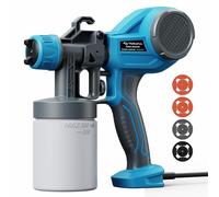 Tilswall Pistola per Verniciare, HVLP Pistola a Spruzzo per Verniciare con 4 Ugelli & 3 Modalità, Spistola Vernice a Spruzzo 600ml, Facile da Usare per Pareti, Mobili, Interni ed Esterni (Bleu)