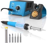 Tilswall Stazione Saldante 65W, Saldatore a Stagno Professionale con Controllo Intelligente della temperatura 200℃-480℃, Kit Saldatura Stagno con 5 Punte per Elettronica per Hobby, Principianti