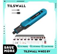 Tilswall W402 Kit di utensili rotanti Cordless 8V con accessori da 105 pezzi impostazione regolabile a 5 velocità 25000 giri/min velocità massima di rotazione W402