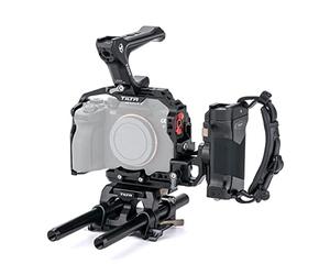 TILTA Camera Full Cage compatibile con Sony a7 IV a1 S3 R4 73 R3 A9 con maniglia superiore NATO e maniglia di alimentazione lato sinistro, kit camera Cage Pro Video Movie Filmmaking Rig TA-T30-B-B