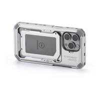 TILTA Khronos Phone Cage per iPhone 15 Pro Max, mobile video rig in lega di alluminio, stabilizzatore per smartphone per videoregistrazione/YouTube/Vlog/Videografia - Bianco titanio TK-IP15-PMFC-TW