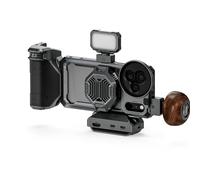 TILTA Khronos TK-IP17-PMB-SG - Custodia per iPhone 17 Pro con impugnatura Focus PD, sistema di raffreddamento e manico circolare in legno, grigio siderale