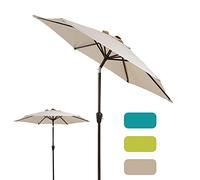 Tiltable Umbrella Beach Parasol, Protect Umbrellas for Outdoor/Market/Deck Sun Shade, with 8 Ribs And Tilting Device