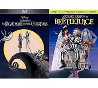 Tim Burton Beetlejuice Movie DVD & The Nightmare Before Christmas Weird Fantasy Action Bundle Fun set IT'S SHOWTIME!